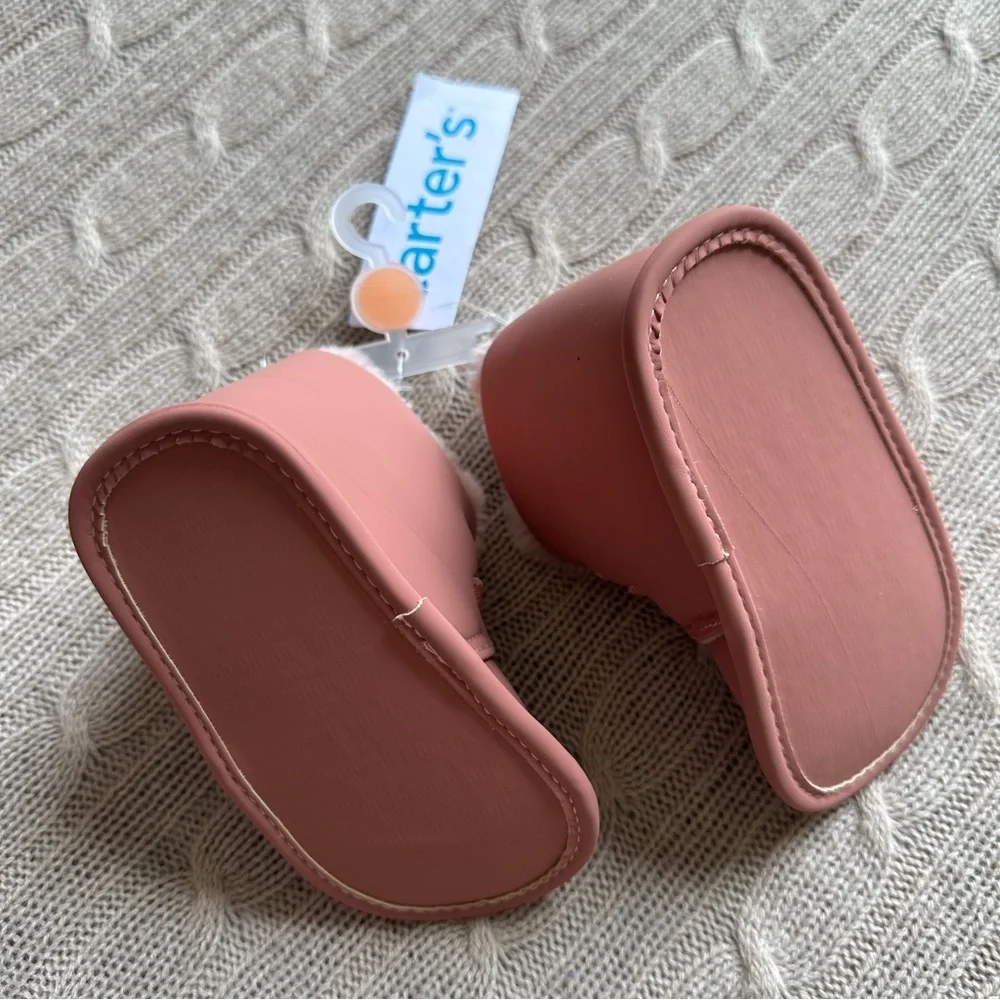 NWT Carter’s Baby Girl Faux Fur Booties, Dusty Pink, Size 4 / 9-12 Months